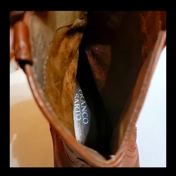 Franco Sarto women's waco brown leather upper western ankle boots booties 8.5 - Picture 4 of 11